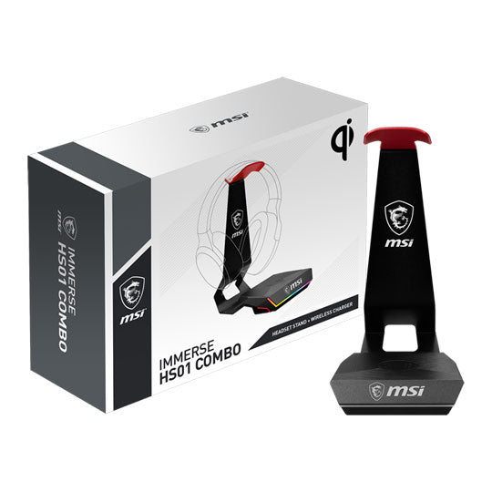 msi-immerse-hs01-combo-black/red-headset-stand-&-wireless-charger